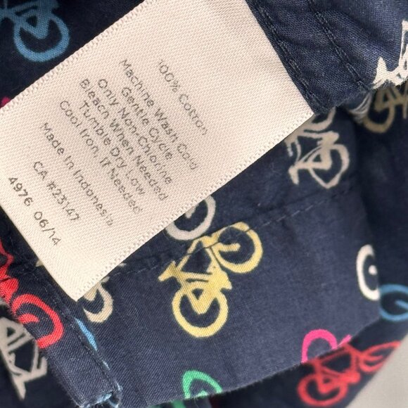 Talbots womens Button-Up Long Sleeve Shirt Bicycle Print 100% Cotton size XL - Picture 3 of 12